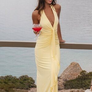 Yellow Halter Maxi Dress NWT - Here Comes The Sun